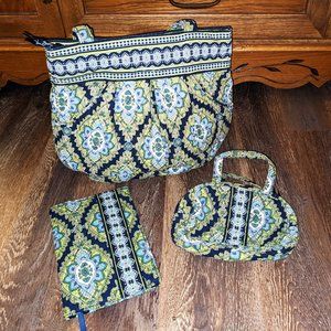 Vera Bradley CAMBRIDGE Morgan Handbag + Cosmetic + Book Cover